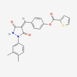 4-{[1-(3,4-dimethylphenyl)-3,5-dioxo-4-pyrazolidinylidene]methyl}phenyl 2-thiophenecarboxylate