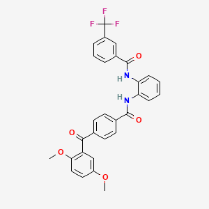 N-(2-{[4-(2,5-dimethoxybenzoyl)benzoyl]amino}phenyl)-3-(trifluoromethyl)benzamide