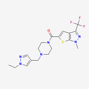 {4-[(1-ethyl-1H-pyrazol-4-yl)methyl]piperazino}[1-methyl-3-(trifluoromethyl)-1H-thieno[2,3-c]pyrazol-5-yl]methanone