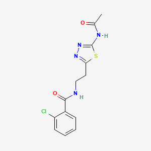 N-{2-[5-(acetylamino)-1,3,4-thiadiazol-2-yl]ethyl}-2-chlorobenzamide