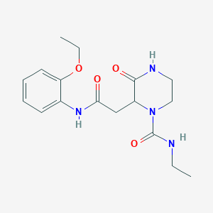 molecular formula C17H24N4O4 B4567620 2-{2-[(2-ethoxyphenyl)amino]-2-oxoethyl}-N-ethyl-3-oxopiperazine-1-carboxamide 