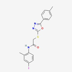 molecular formula C18H16IN3O2S B4567626 N-(4-iodo-2-methylphenyl)-2-{[5-(4-methylphenyl)-1,3,4-oxadiazol-2-yl]sulfanyl}acetamide 