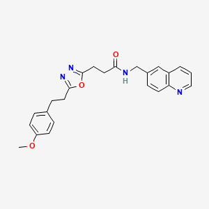 3-{5-[2-(4-methoxyphenyl)ethyl]-1,3,4-oxadiazol-2-yl}-N-(6-quinolinylmethyl)propanamide