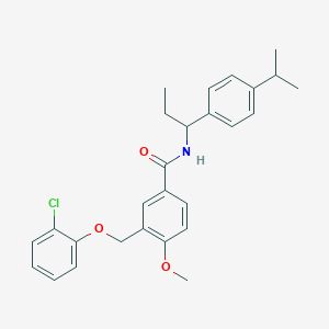 3-[(2-chlorophenoxy)methyl]-N-[1-(4-isopropylphenyl)propyl]-4-methoxybenzamide