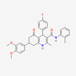 7-(3,4-dimethoxyphenyl)-4-(4-fluorophenyl)-2-methyl-N-(2-methylphenyl)-5-oxo-1,4,5,6,7,8-hexahydroquinoline-3-carboxamide