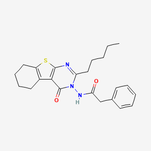 molecular formula C23H27N3O2S B4567670 N-(4-oxo-2-pentyl-5,6,7,8-tetrahydro[1]benzothieno[2,3-d]pyrimidin-3(4H)-yl)-2-phenylacetamide 