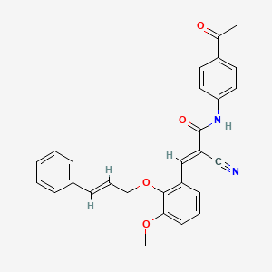 N-(4-acetylphenyl)-2-cyano-3-{3-methoxy-2-[(3-phenyl-2-propen-1-yl)oxy]phenyl}acrylamide