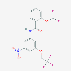 molecular formula C16H11F5N2O5 B456773 2-(difluoromethoxy)-N-[3-nitro-5-(2,2,2-trifluoroethoxy)phenyl]benzamide 