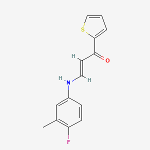 (E)-3-(4-fluoro-3-methylanilino)-1-thiophen-2-ylprop-2-en-1-one