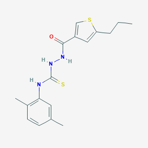 molecular formula C17H21N3OS2 B456774 N-(2,5-dimethylphenyl)-2-[(5-propyl-3-thienyl)carbonyl]hydrazinecarbothioamide 
