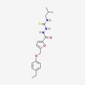 molecular formula C19H25N3O3S B4567745 2-{5-[(4-ethylphenoxy)methyl]-2-furoyl}-N-isobutylhydrazinecarbothioamide 