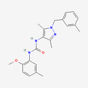 molecular formula C22H26N4O2 B4567763 N-[3,5-dimethyl-1-(3-methylbenzyl)-1H-pyrazol-4-yl]-N'-(2-methoxy-5-methylphenyl)urea 