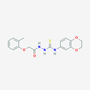 N-(2,3-dihydro-1,4-benzodioxin-6-yl)-2-[(2-methylphenoxy)acetyl]hydrazinecarbothioamide