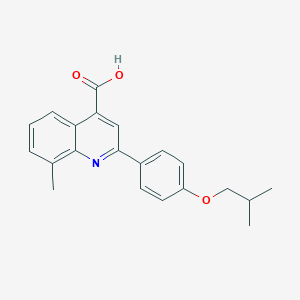 molecular formula C21H21NO3 B456778 2-(4-Isobutoxyphenyl)-8-methylquinoline-4-carboxylic acid CAS No. 438234-09-4