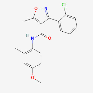 3-(2-chlorophenyl)-N-(4-methoxy-2-methylphenyl)-5-methyl-1,2-oxazole-4-carboxamide