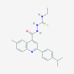 molecular formula C23H26N4OS B456782 N-ethyl-2-{[2-(4-isopropylphenyl)-6-methyl-4-quinolinyl]carbonyl}hydrazinecarbothioamide 