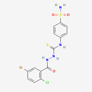 N-[4-(aminosulfonyl)phenyl]-2-(5-bromo-2-chlorobenzoyl)hydrazinecarbothioamide