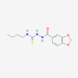 molecular formula C13H17N3O3S B456783 2-(1,3-benzodioxol-5-ylcarbonyl)-N-butylhydrazinecarbothioamide 