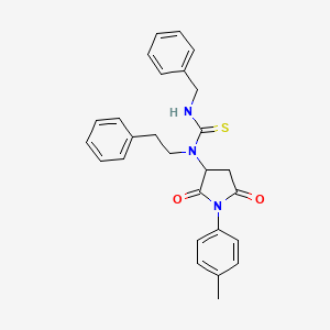 N'-benzyl-N-[1-(4-methylphenyl)-2,5-dioxo-3-pyrrolidinyl]-N-(2-phenylethyl)thiourea