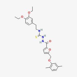 molecular formula C27H33N3O5S B4567861 N-(3,4-DIETHOXYPHENETHYL)-2-({5-[(2,5-DIMETHYLPHENOXY)METHYL]-2-FURYL}CARBONYL)-1-HYDRAZINECARBOTHIOAMIDE 