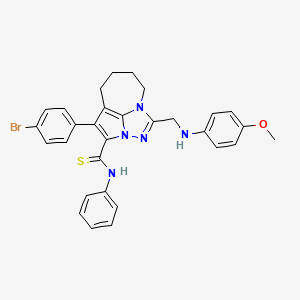 4-(4-bromophenyl)-1-{[(4-methoxyphenyl)amino]methyl}-N-phenyl-5,6,7,8-tetrahydro-2,2a,8a-triazacyclopenta[cd]azulene-3-carbothioamide