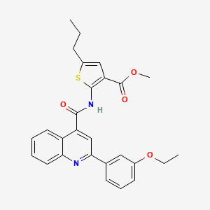 molecular formula C27H26N2O4S B4567911 methyl 2-({[2-(3-ethoxyphenyl)-4-quinolinyl]carbonyl}amino)-5-propyl-3-thiophenecarboxylate 