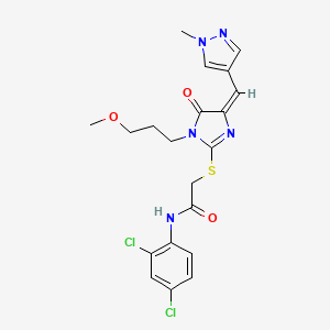 N-(2,4-DICHLOROPHENYL)-2-({1-(3-METHOXYPROPYL)-4-[(E)-1-(1-METHYL-1H-PYRAZOL-4-YL)METHYLIDENE]-5-OXO-4,5-DIHYDRO-1H-IMIDAZOL-2-YL}SULFANYL)ACETAMIDE