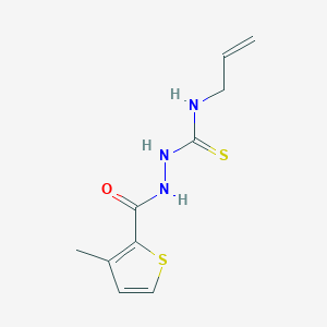 molecular formula C10H13N3OS2 B456793 N-allyl-2-[(3-methyl-2-thienyl)carbonyl]hydrazinecarbothioamide 