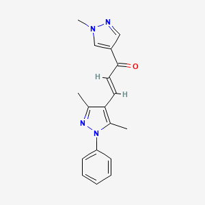 (E)-3-(3,5-DIMETHYL-1-PHENYL-1H-PYRAZOL-4-YL)-1-(1-METHYL-1H-PYRAZOL-4-YL)-2-PROPEN-1-ONE