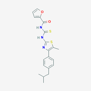 molecular formula C20H21N3O2S2 B456797 N-(2-furoyl)-N'-[4-(4-isobutylphenyl)-5-methyl-1,3-thiazol-2-yl]thiourea 