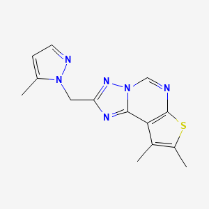 8,9-dimethyl-2-[(5-methyl-1H-pyrazol-1-yl)methyl]thieno[3,2-e][1,2,4]triazolo[1,5-c]pyrimidine