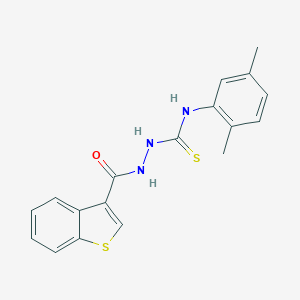 molecular formula C18H17N3OS2 B456800 2-(1-benzothien-3-ylcarbonyl)-N-(2,5-dimethylphenyl)hydrazinecarbothioamide 
