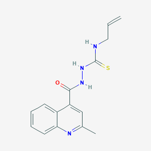 molecular formula C15H16N4OS B456802 N-allyl-2-[(2-methyl-4-quinolinyl)carbonyl]hydrazinecarbothioamide 