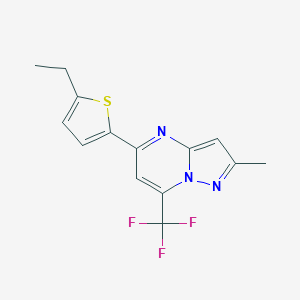 molecular formula C14H12F3N3S B456806 5-(5-Ethylthiophen-2-yl)-2-methyl-7-(trifluoromethyl)pyrazolo[1,5-a]pyrimidine 
