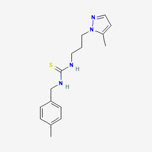 molecular formula C16H22N4S B4568062 N-(4-methylbenzyl)-N'-[3-(5-methyl-1H-pyrazol-1-yl)propyl]thiourea 