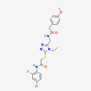 molecular formula C22H23BrFN5O3S B4568084 N-(4-bromo-2-fluorophenyl)-2-{[4-ethyl-5-({[(4-methoxyphenyl)acetyl]amino}methyl)-4H-1,2,4-triazol-3-yl]thio}acetamide 