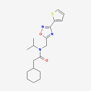 2-cyclohexyl-N-propan-2-yl-N-[(3-thiophen-2-yl-1,2,4-oxadiazol-5-yl)methyl]acetamide