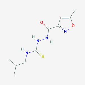 molecular formula C10H16N4O2S B456812 N-isobutyl-2-[(5-methyl-3-isoxazolyl)carbonyl]hydrazinecarbothioamide 