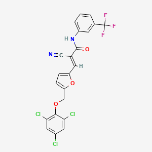 molecular formula C22H12Cl3F3N2O3 B4568134 2-cyano-3-{5-[(2,4,6-trichlorophenoxy)methyl]-2-furyl}-N-[3-(trifluoromethyl)phenyl]acrylamide 