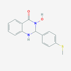 molecular formula C15H14N2O2S B456814 3-Hydroxy-2-(4-methylsulfanylphenyl)-1,2-dihydroquinazolin-4-one 