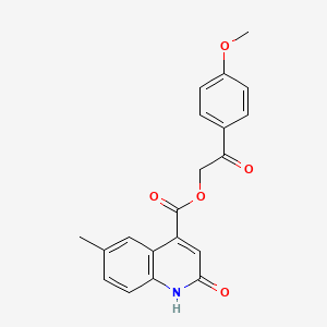 2-(4-methoxyphenyl)-2-oxoethyl 2-hydroxy-6-methyl-4-quinolinecarboxylate