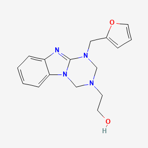 molecular formula C16H18N4O2 B4568170 2-[1-(furan-2-ylmethyl)-1,2-dihydro[1,3,5]triazino[1,2-a]benzimidazol-3(4H)-yl]ethanol 