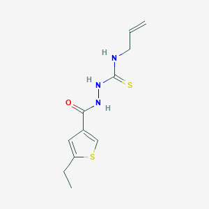 molecular formula C11H15N3OS2 B456819 N-allyl-2-[(5-ethyl-3-thienyl)carbonyl]hydrazinecarbothioamide 