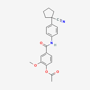 molecular formula C22H22N2O4 B4568193 4-({[4-(1-cyanocyclopentyl)phenyl]amino}carbonyl)-2-methoxyphenyl acetate 