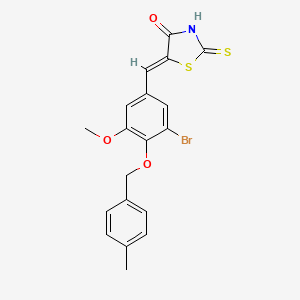 5-{3-bromo-5-methoxy-4-[(4-methylbenzyl)oxy]benzylidene}-2-thioxo-1,3-thiazolidin-4-one