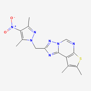 2-[(3,5-dimethyl-4-nitro-1H-pyrazol-1-yl)methyl]-8,9-dimethylthieno[3,2-e][1,2,4]triazolo[1,5-c]pyrimidine