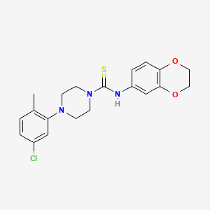 molecular formula C20H22ClN3O2S B4568217 4-(5-chloro-2-methylphenyl)-N-(2,3-dihydro-1,4-benzodioxin-6-yl)-1-piperazinecarbothioamide 