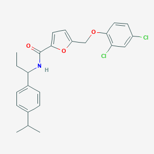 molecular formula C24H25Cl2NO3 B456822 5-[(2,4-dichlorophenoxy)methyl]-N-[1-(4-isopropylphenyl)propyl]-2-furamide 