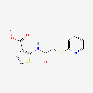 molecular formula C13H12N2O3S2 B4568225 methyl 2-{[(2-pyridinylthio)acetyl]amino}-3-thiophenecarboxylate 