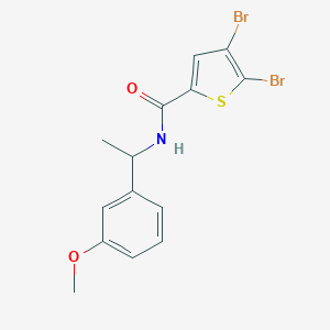 molecular formula C14H13Br2NO2S B456823 4,5-dibromo-N-[1-(3-methoxyphenyl)ethyl]thiophene-2-carboxamide 